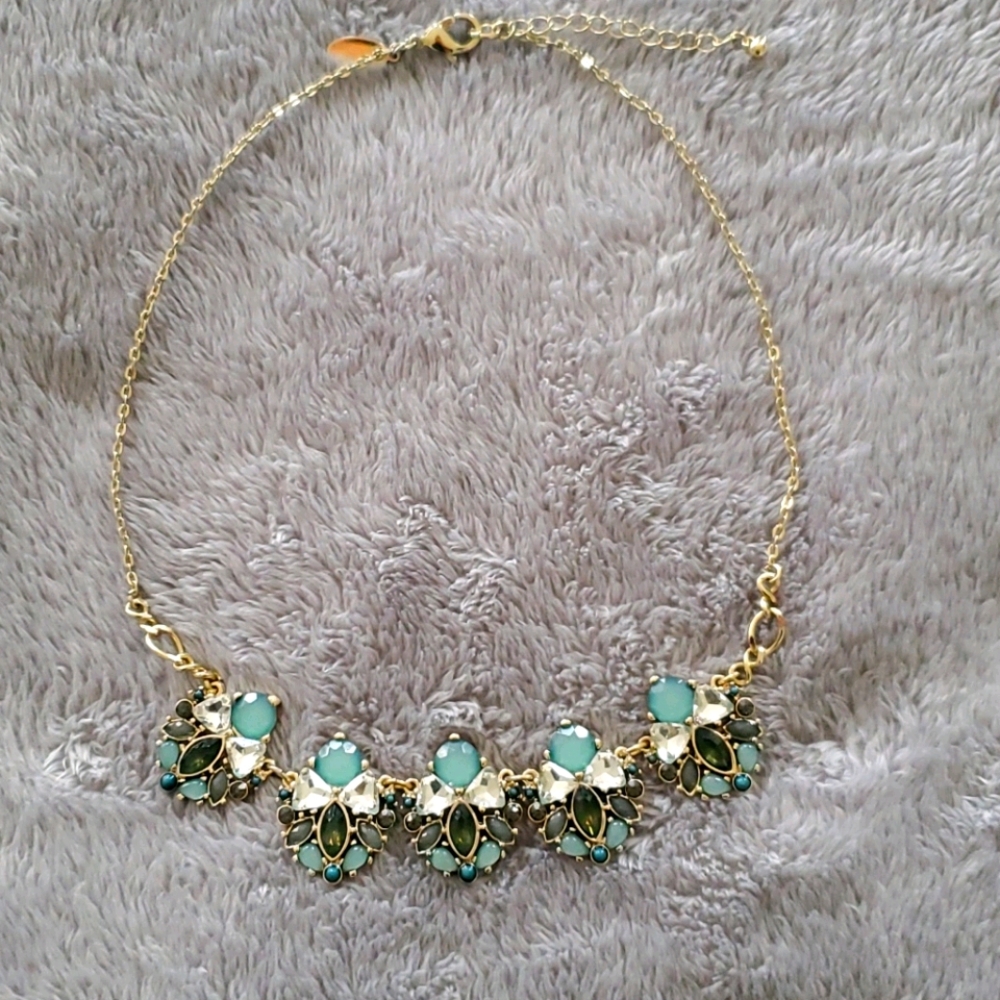 Green and Gold Statement Necklace